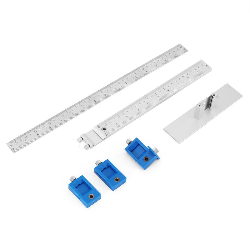 Drillpro Aluminum Alloy Inch/mm Cabinet Hardware Jig for Handles and Knobs Door Drawer Guide Jig
