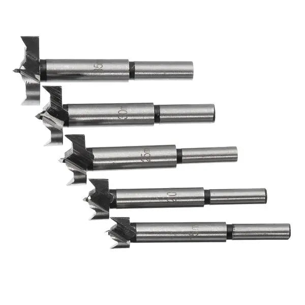 Drillpro 5Pcs 15-35mm Forstner Drill Bits Set Hinge Hole Cutters Wood Working Hole Saw Cutters