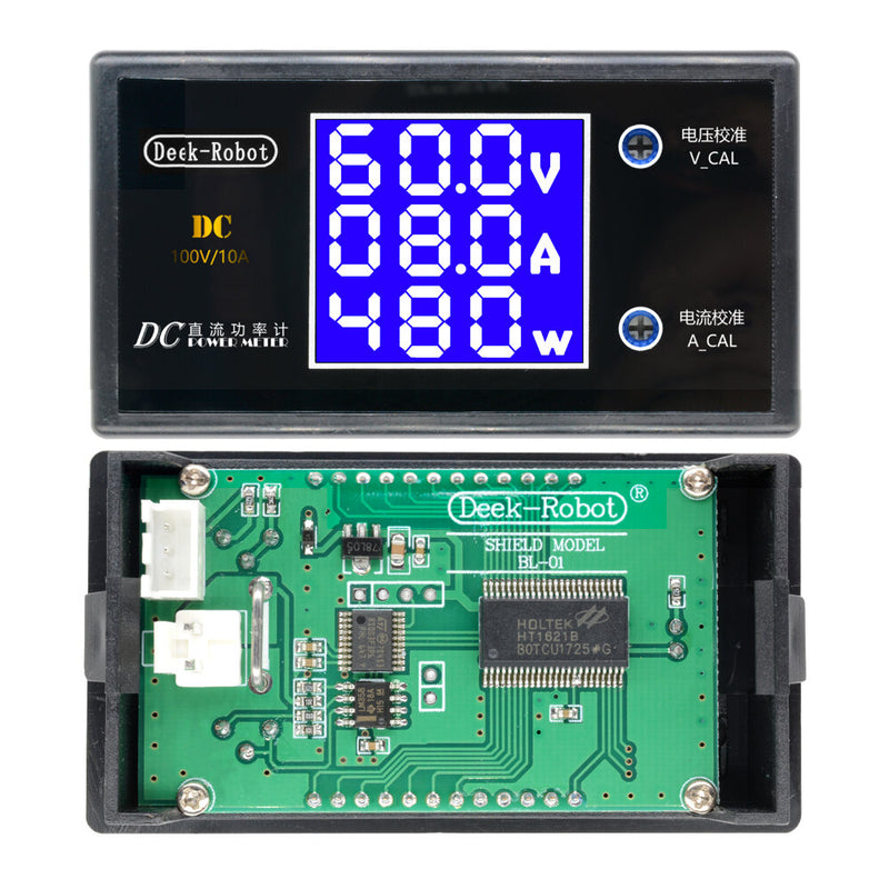 Digital DC 0-100V 0-10A 250W Tester DC7-12V LCD Digital Display Voltage Current Power Meter Voltmeter Ammeter Amp Detector for Arduino