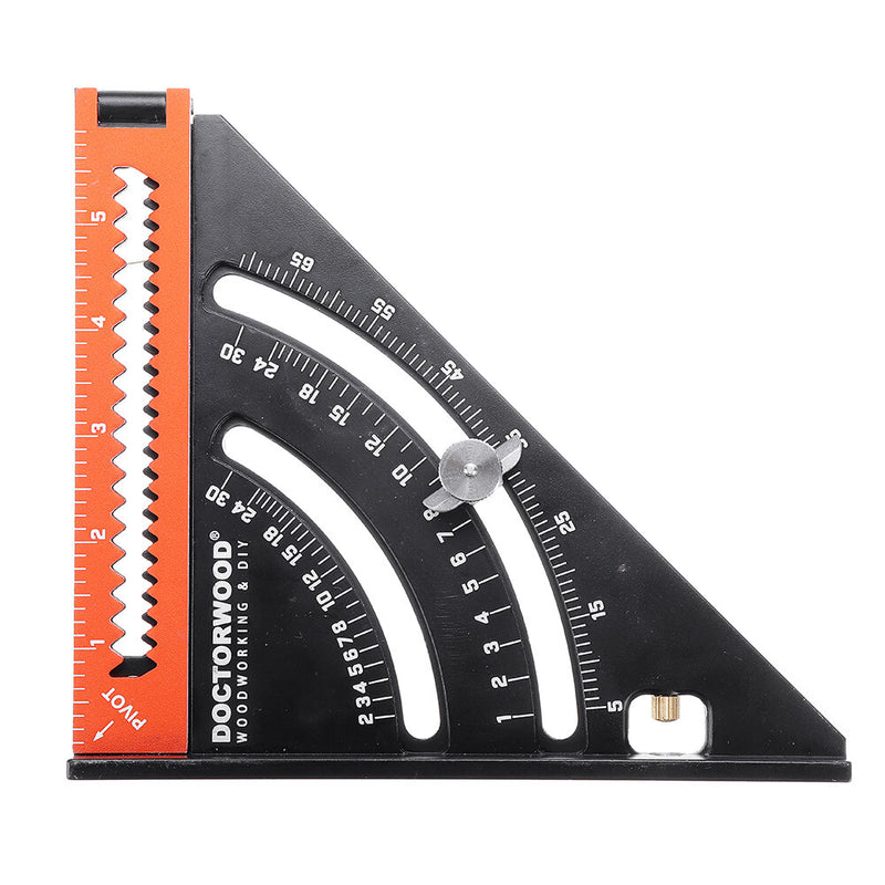 DOCTORWOOD 6 Inch Extendable Folding Triangle Ruler Carpenter Square with Base Precision Goniometer Multi-angle Measurement Woodworking Tools