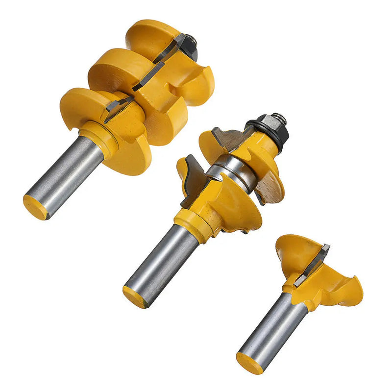 Drillpro 3pcs 1/2 Inch Shank Entrance Rod and Ogee Router Bit Inner Door Assorted R / S Router Bit Woodworking Tools