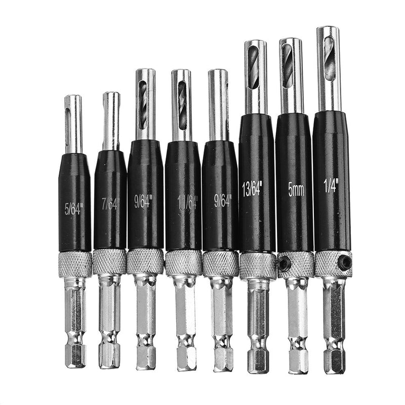Drillpro 8pcs 16pcs Self Centering Door Hinges Drill Bit Hole Puncher Woodworking Reaming Tool Countersink Drill Bit