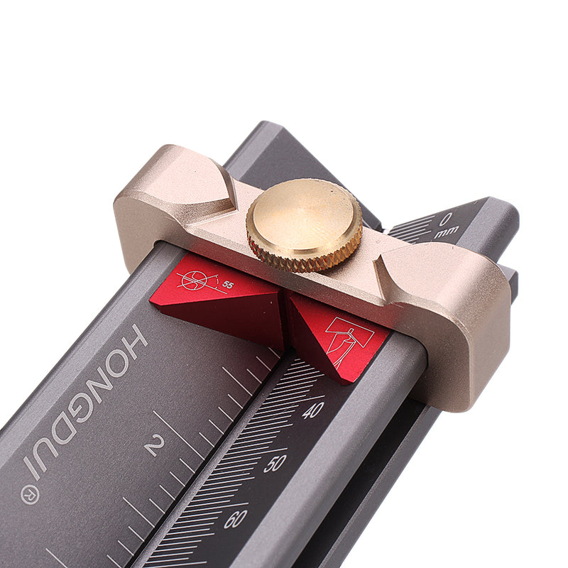 HONGDUI 3 In 1 Measuring Gauge Drill Depth Gauge Drill Stop Measure and Drill Point Angle Gauge Grinding Gage and Table Saw Woodworking Tool