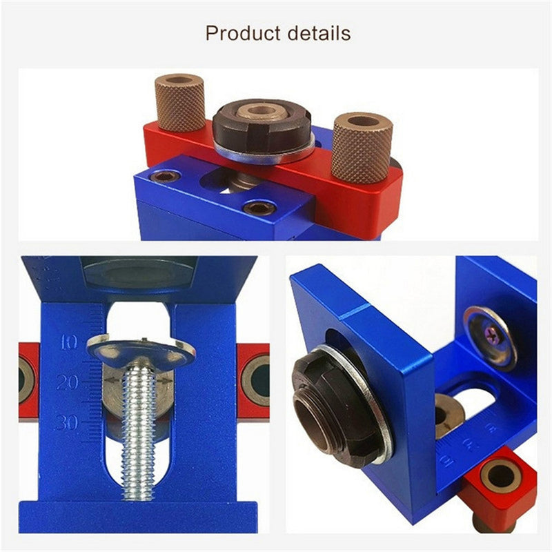 X150 3-in-1 Woodworking Dowelling Jig Kit Adjustable Drilling Guide Puncher Locator Carpentry Tools Wrench Furniture Positioner