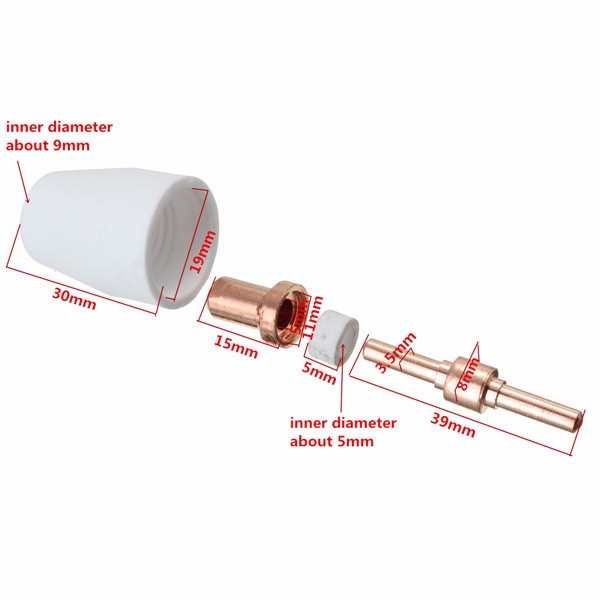 40pcs Air Plasma Cutter Cutting Consumables Extend Fit PT-31 LG-40 Torch CUT-40 50