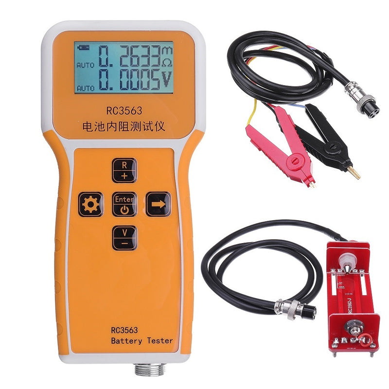 RC3563 Battery Internal Resistance Tester Battery Internal Resistance Tester Lithium Nickel Chromium Lead Acid Battery Test with Test Clips+Battery Test Compartment