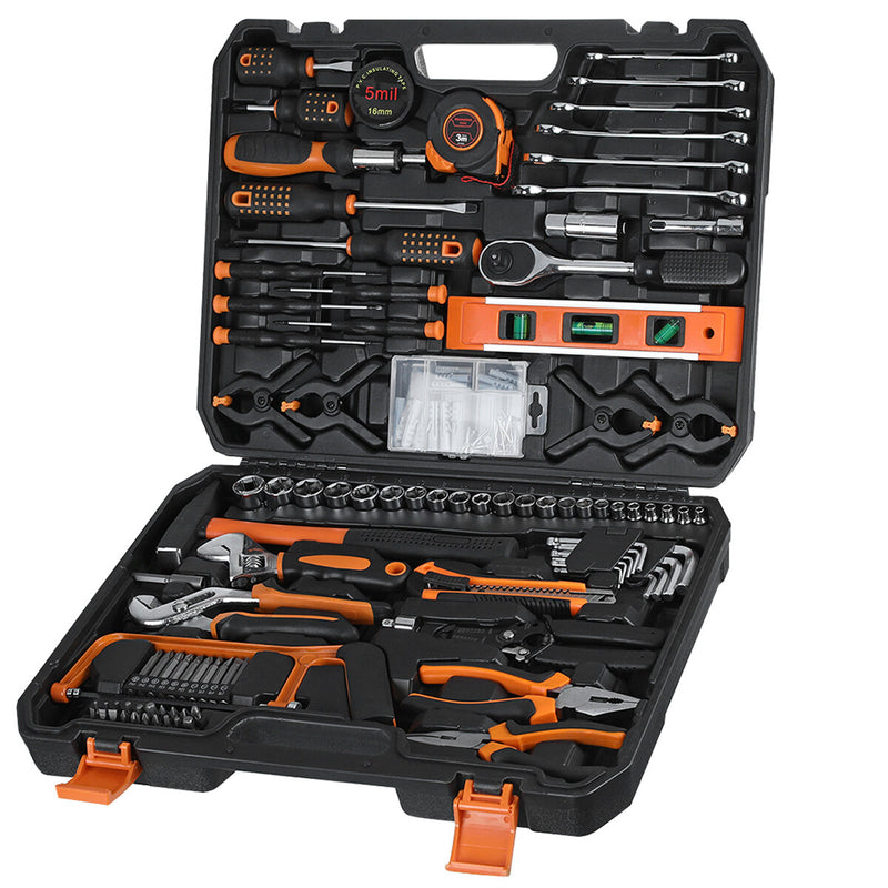 TOPSHAK TS-CH2 168 Piece Socket Wrench Auto Repair Tool Mixed Tool Set Hand Tool Kit with Plastic Toolbox Storage Case