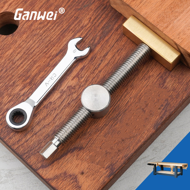 Ganwei 20MM Brass Stainless Steel Woodworking Adjustable Holder with Quick Clamping Tenon Stop for Desktop Wood Bench Fixed Locking