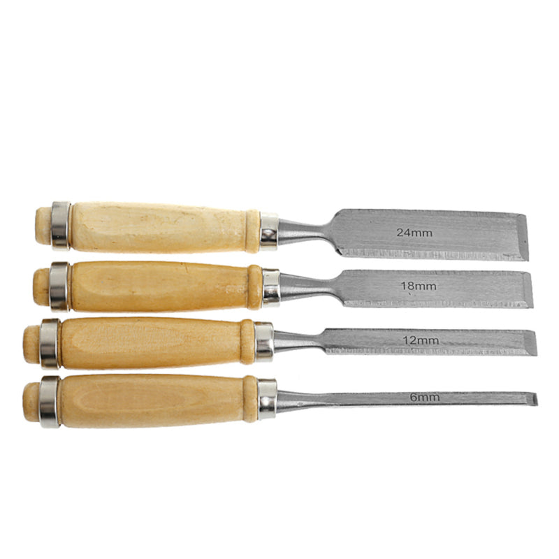 4Pcs Wood Carving Roughing Hand Chisel Tool Kit Set Working Professional Gouges