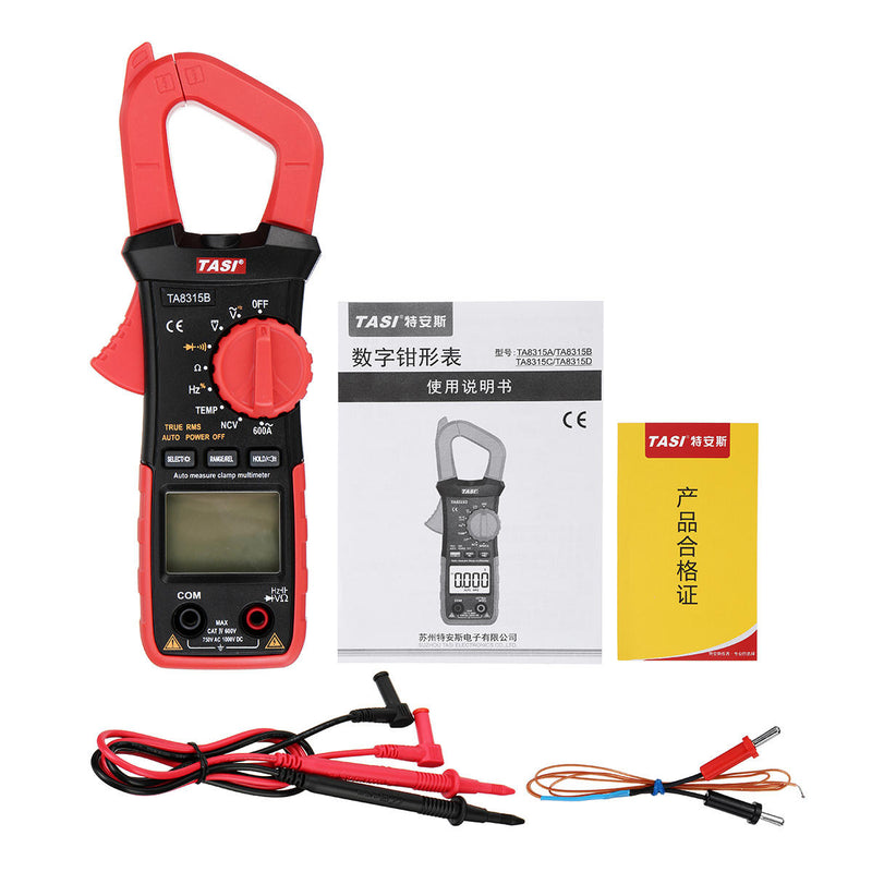 TA8315B Clamp Meter Multimeter High Precision Digital Ammeter Table AC and DC Universal Automatic Multifunction