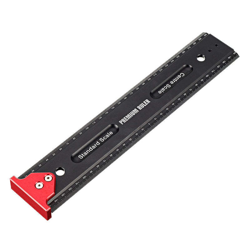 Marking T Ruler Durable Home Scribing Measuring Ruler with Hook Stop Multifunction Carpentry Hand Tools for Woodworking High Precision Portable Rectangle