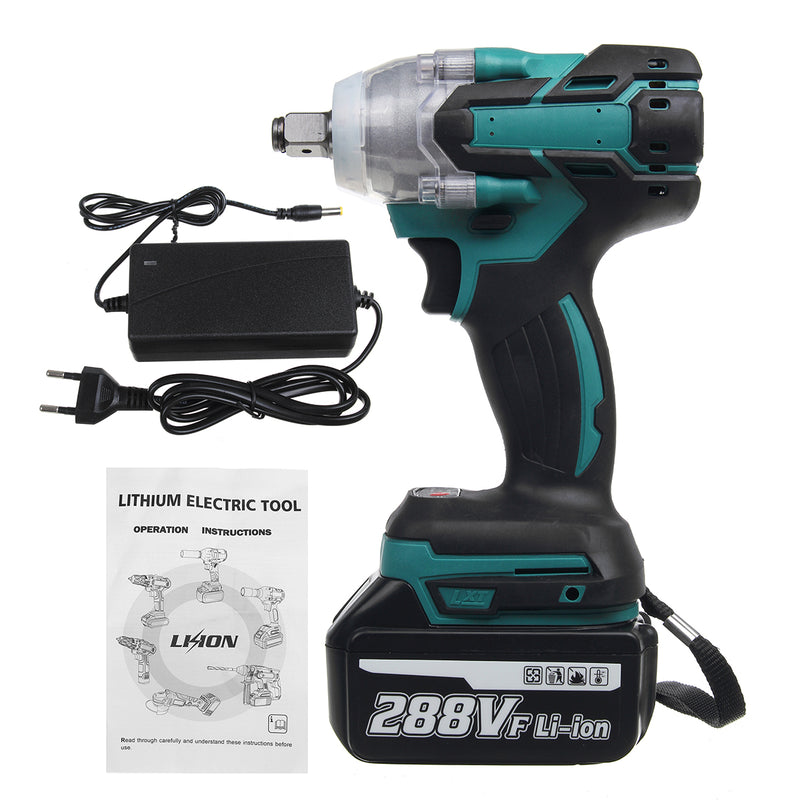 VIOLEWORKS 288VF 1/2'' Electric Cordless Brushless Impact Wrench with 1/2 Battery