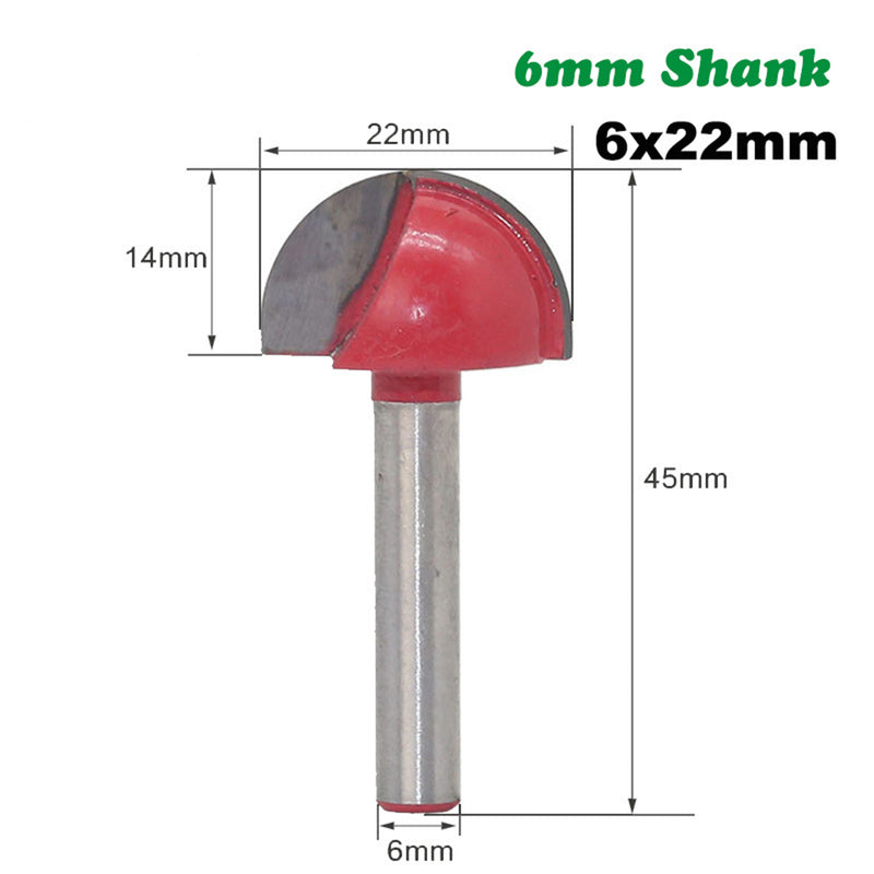 6mm Shank Wood Cutter Solid Carbide Round Nose Bits Round Nose Cove Core Box Router Bit Woodworking Cutters CNC Tools