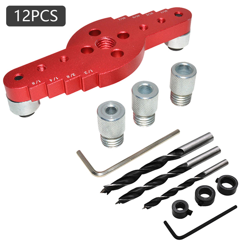 2 In 1 Aluminum Alloy Woodworking Pocket Hole Jig Marking Centre Scriber Line Center Punching Locator