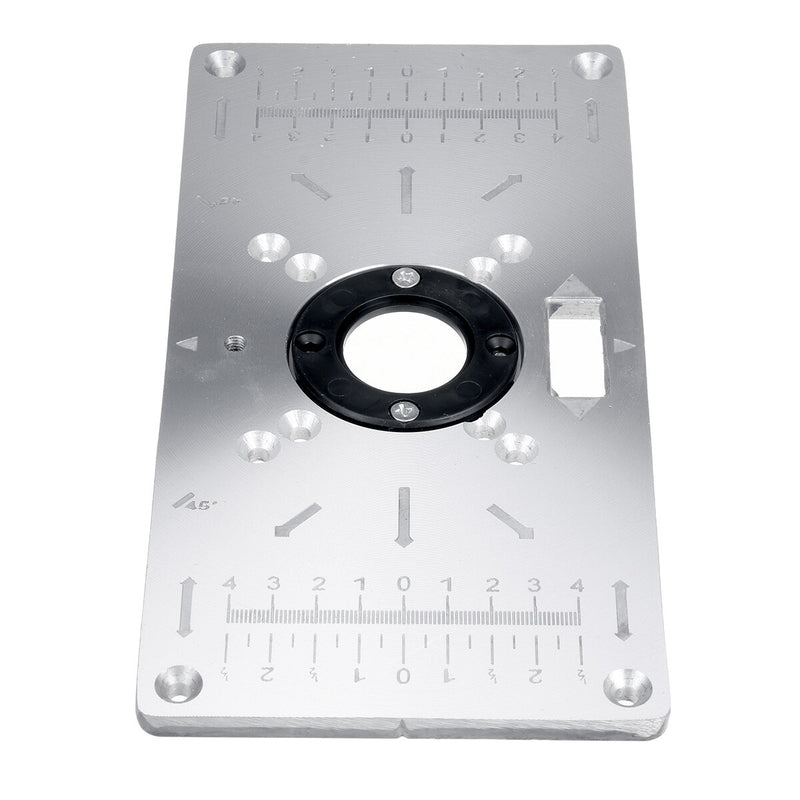 Aluminium Alloy Router Table Insert Plate with 4 Rings Screws for Woodworking Benches