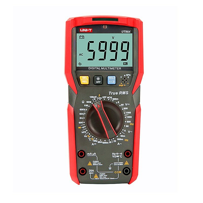 UNI-T UT89X/UT89XD 6000 Count Digital Multimeter True RMS Automatic Backlight Multimeter NCV/Condensator/Triode/Temperatuur Tester