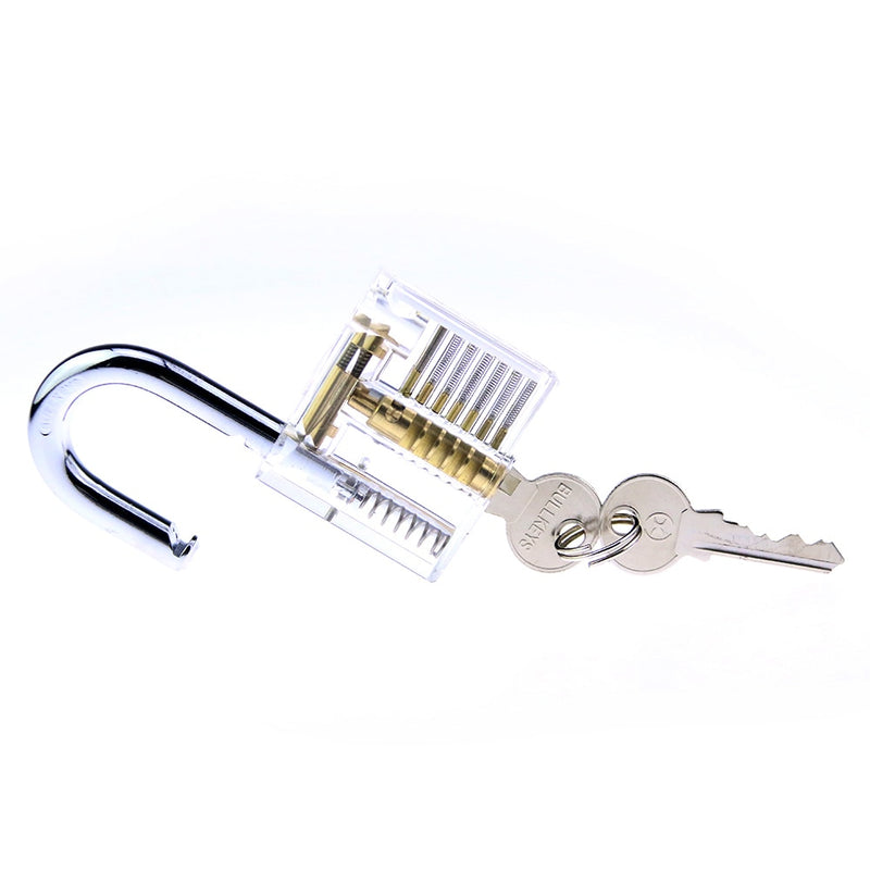 KLOM Broken Keys Extractor Pick Tools with 2PCS Transparent Practice Locks,Locksmith Tools LockPick Set