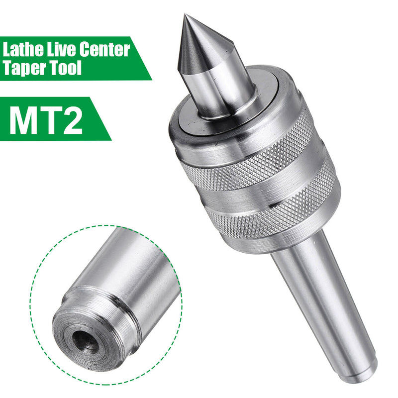 MT2 0.02 Inch CNC Precision Steel Lathe Live Center Taper Tool Triple Bearing