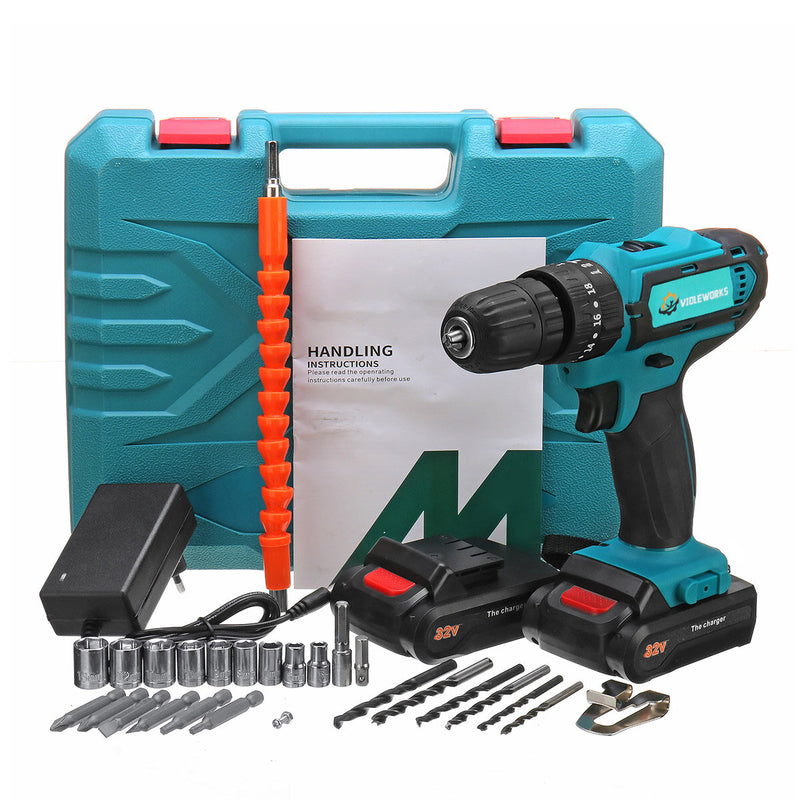 VIOLEWORKS 2 Speed Power Drills 6000maAh Cordless Drill 3 IN 1 Electric Screwdriver Hammer Drill with Batteries