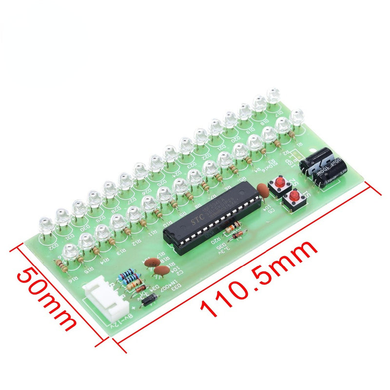 MCU Adjustable Display Pattern LED VU Meter Level Indicator Amplifier Audio 16 LED Dual Channel Green Lamp Light DC 8V To 12V