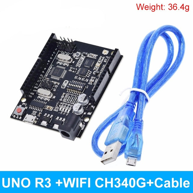 UNO+WiFi R3 ATmega328P+ESP8266 (32Mb Memory) USB-TTL CH340G for Arduino Uno, NodeMCU, WeMos ESP8266