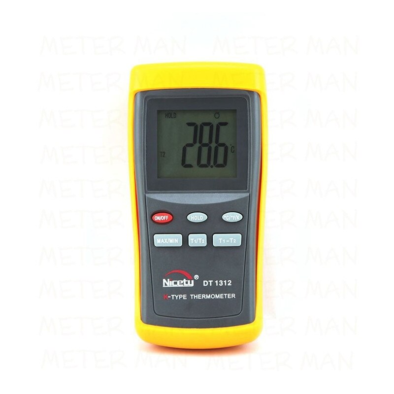 Digital LCD Industrial Thermometer Two Channel 1370C 2498F K-Type Digital Thermocouple Sensor DT1312