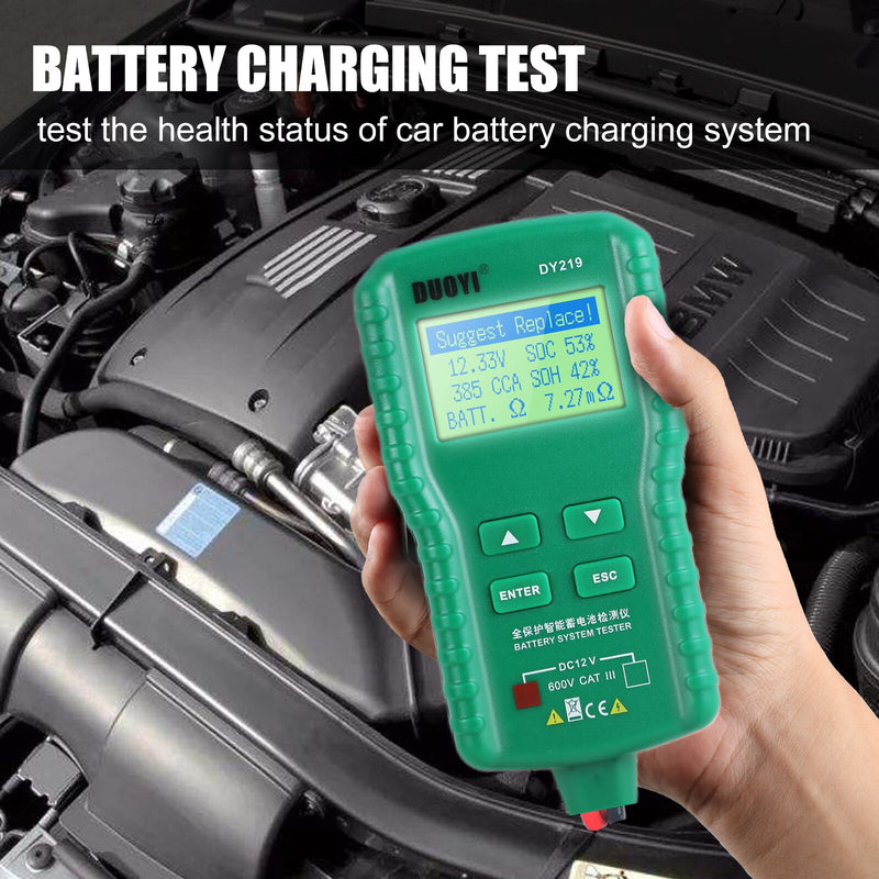 DUOYI DY219 12V Car Battery Tester 100~ 1700CCA  Digital Automotive Analyzer Lead Acid Battery