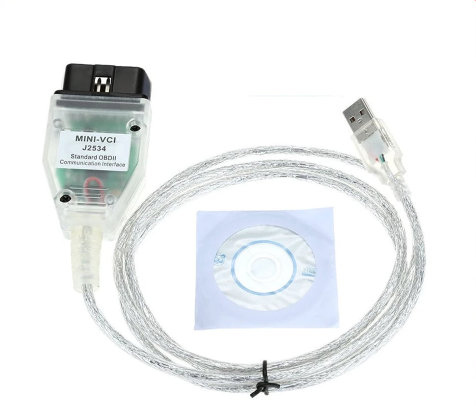 MINI VCI Interface Cable J2534 TSI TECHSTREAM Connector Adapter V10.30 ...