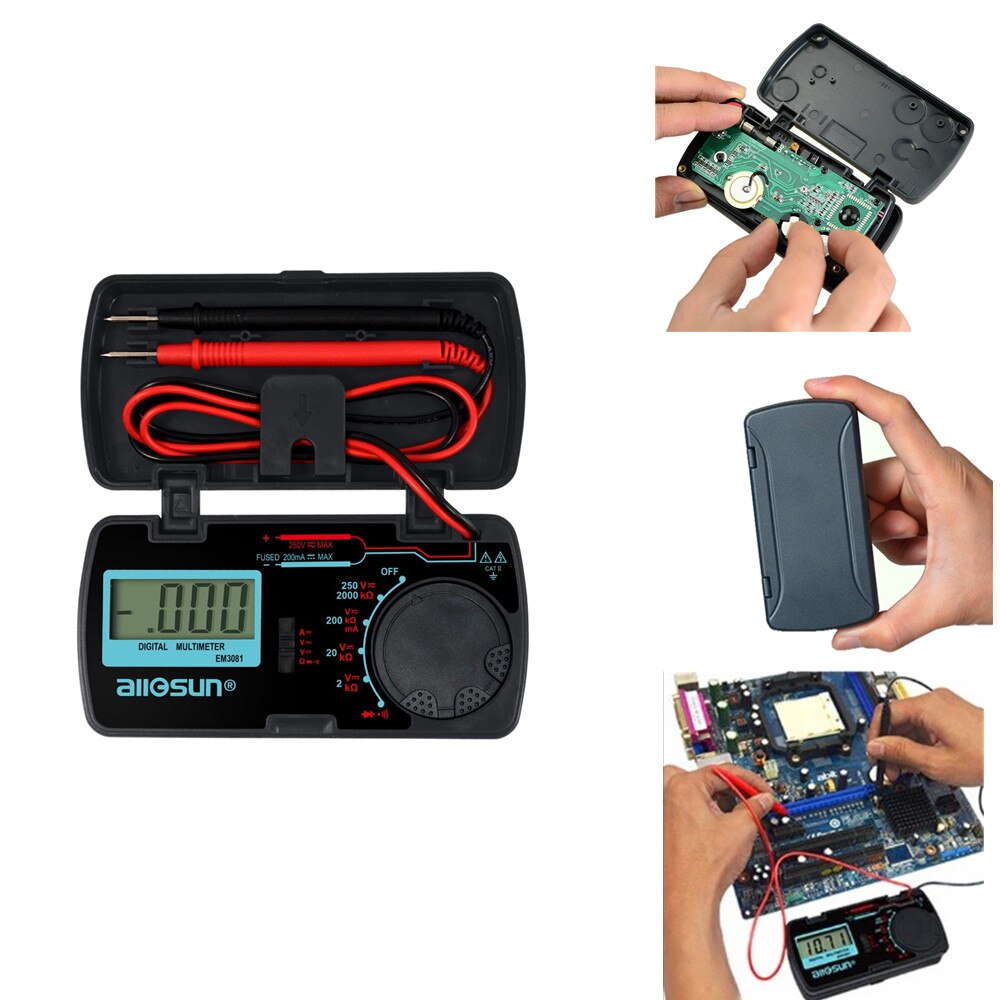 EM3081 Digital Multimeter 3 1/2 1999 t AC/DC Ammeter Voltmeter Ohm Portable Meter Voltage Meter - Cartoolshop