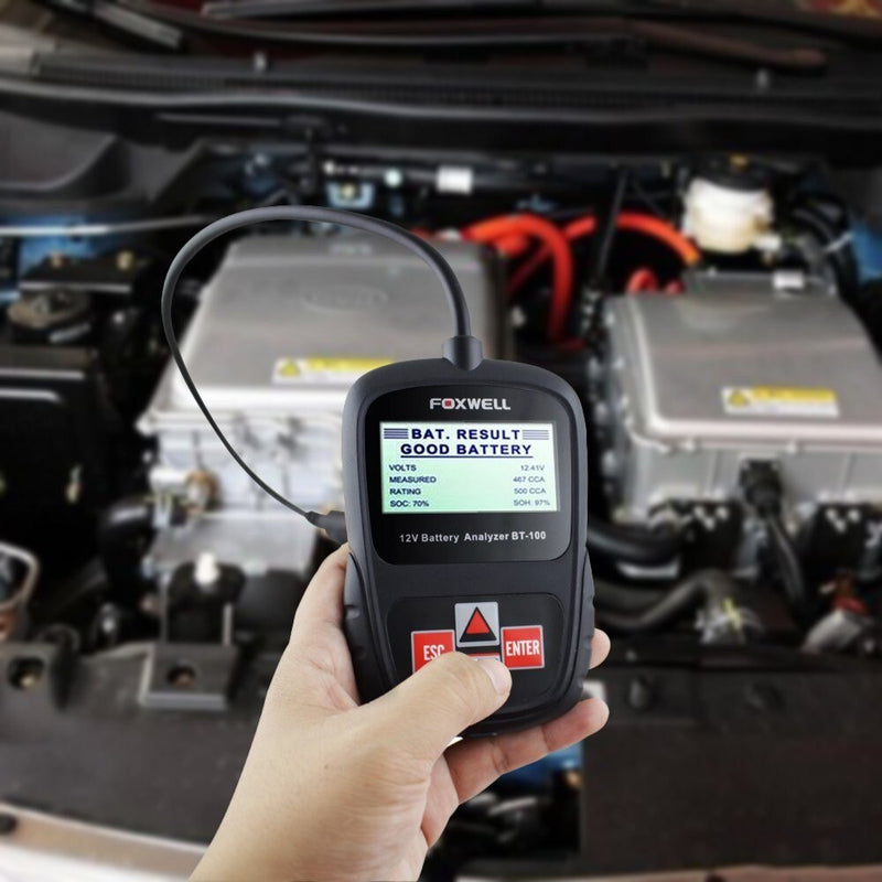 FOXWELL BT100 12V Car Battery Tester for Flooded AGM GEL Digital All Cars Data Battery Analyzer - Cartoolshop
