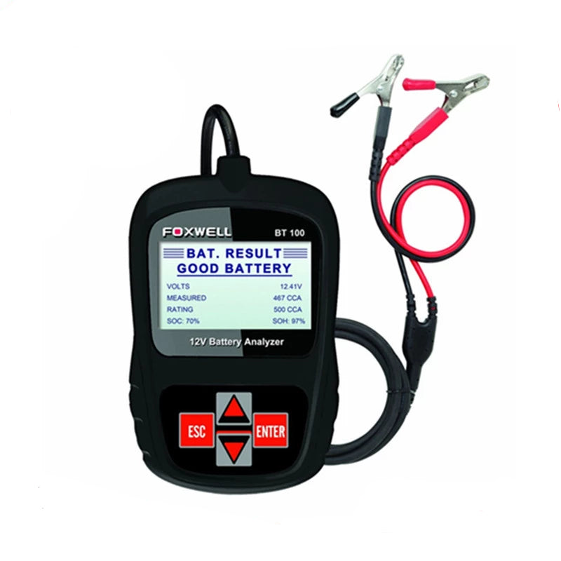FOXWELL BT100 12V Car Battery Tester for Flooded AGM GEL Digital All Cars Data Battery Analyzer - Cartoolshop