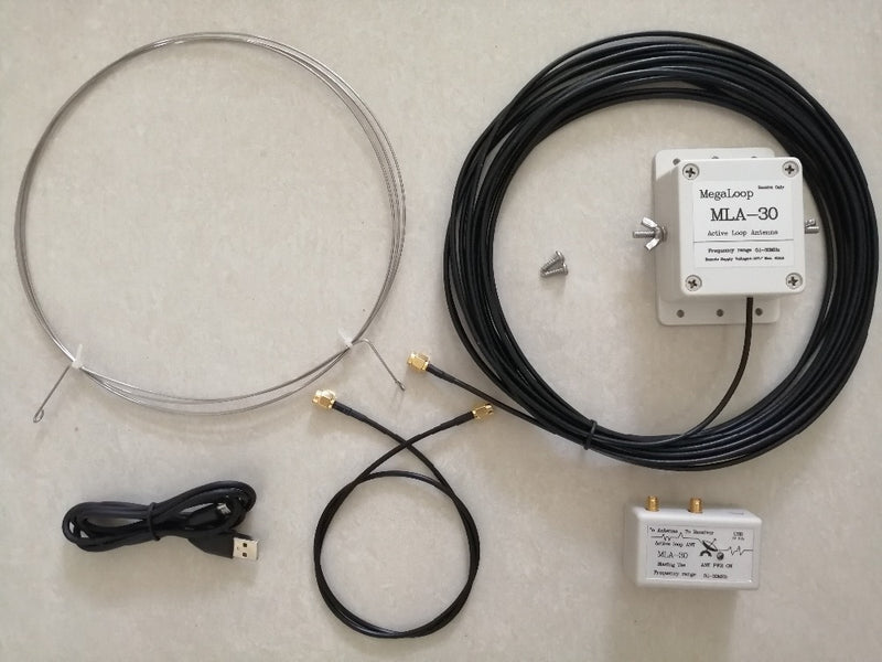 MLA-30+ Plus 0.5-30MHz Ring Active Receive Antenna Low Noise Medium Short Wave SDR Loop Antenna Short Wave Radio Antenna