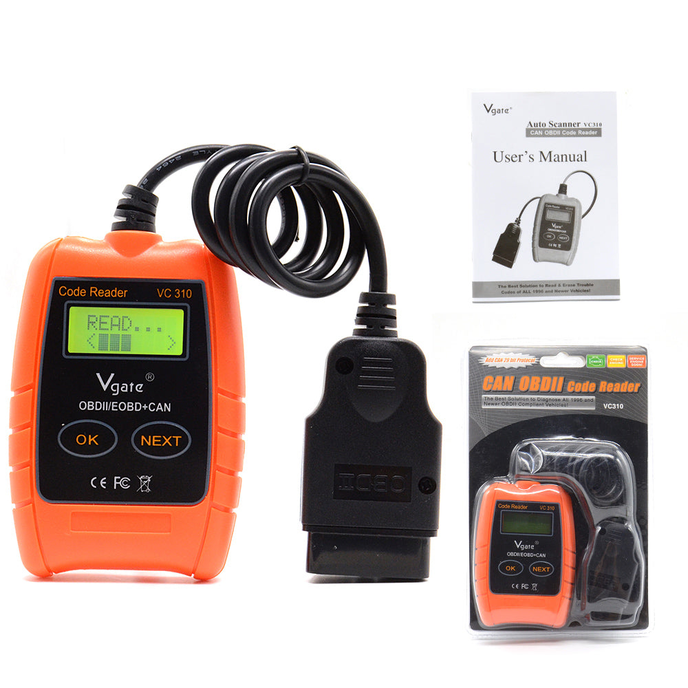 Vgate VC310 OBD2 OBDII EOBD CAN Auto Scanner Code Reader & Cleaner Car Diagnostic Tool VC 310 Error Scanner - Cartoolshop