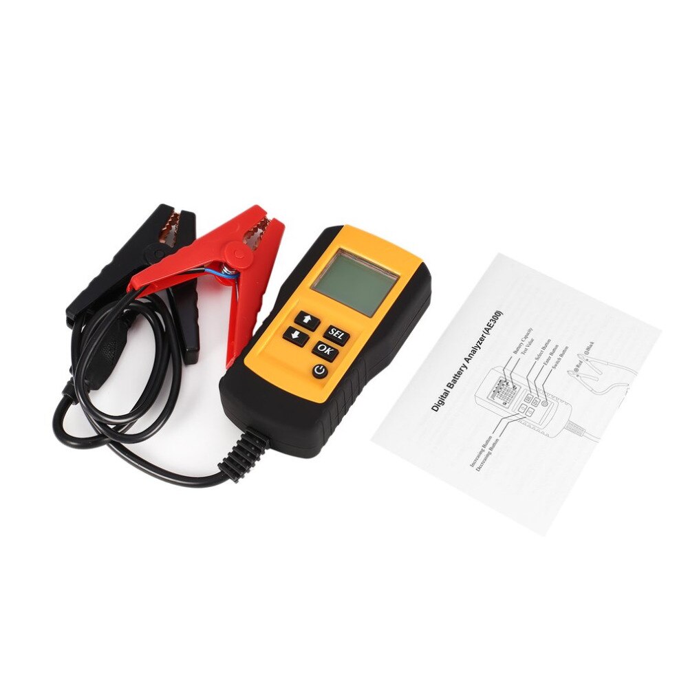 Digital Car Battery Auto System Analyzer AE300 12V LCD Automotive Vehicle Battery Voltage ohm Tester