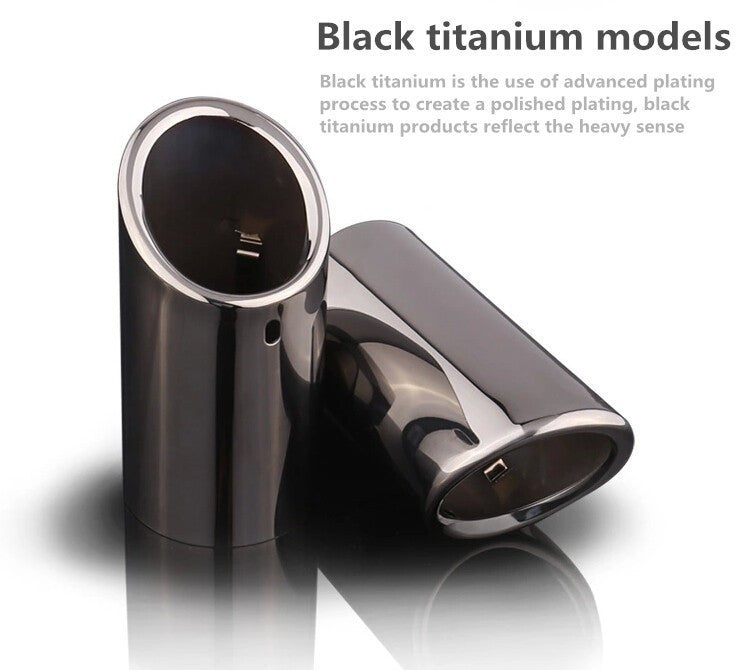Rline Tail Throat Car Exhaust Pipe Muffler Tip For Audi A1 A3 A4L A5 A6L Q3 Q5 Tail Pipe 1Pair - Cartoolshop