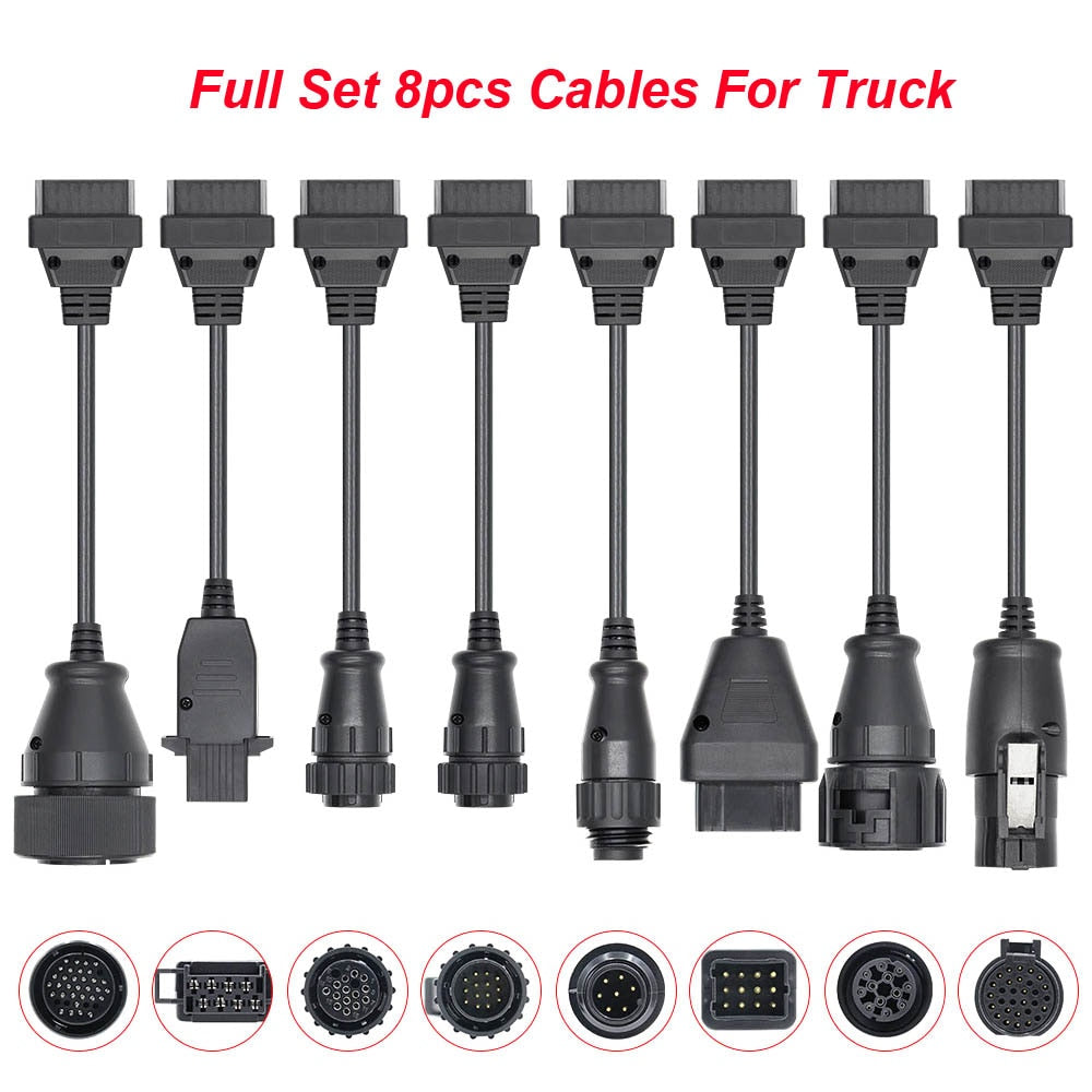 Truck Full Set TCS Truck 8 Cables CDP PRO Scanner Connecter Diagnostic Cable for VD600 CDP - Cartoolshop