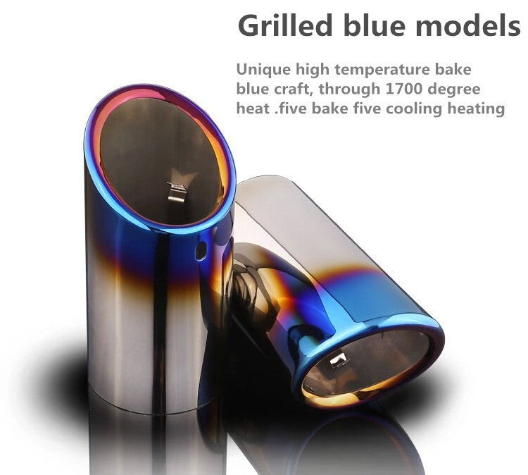 Rline Tail Throat Car Exhaust Pipe Muffler Tip For Audi A1 A3 A4L A5 A6L Q3 Q5 Tail Pipe 1Pair - Cartoolshop