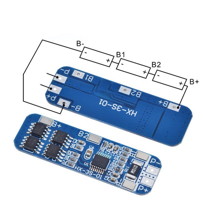 3S 12V 18650 10A BMS Charger Li-ion Lithium Battery Protection Board Circuit Board 10.8V 11.1V 12.6V Electric Blue Battery