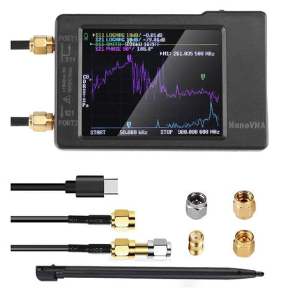Vector Network Antenna Analyzer 10KHz-1.5GHz MF HF VHF UHF Shell SD Card Slot Supprt 32G Digital Nano VNA-H Tester