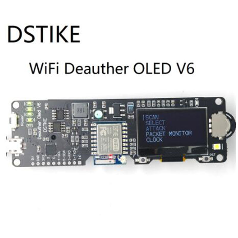 DSTIKE WiFi Deauther OLED V6  Deauther Monster V5 ESP8266 Development Board 18650 Battery Polarity Protection 4MB ESP-07