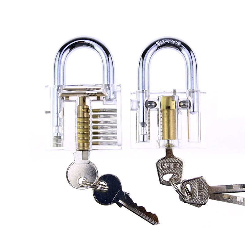 9Pcs/set Transparent Practice Locks Combination Padlock Train Tools With Locksmith Supply - Cartoolshop