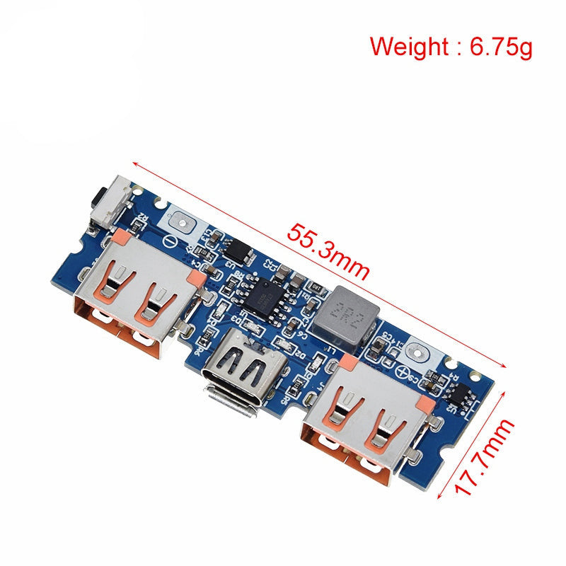 Micro/Type-C USB 5V 2.4A Dual USB 18650 Boost Battery Charger Board Mobile Power Bank Accessories for Phone DIY