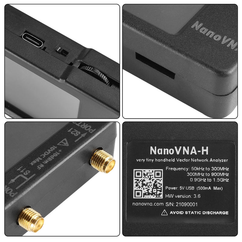 Vector Network Antenna Analyzer 10KHz-1.5GHz MF HF VHF UHF Shell SD Card Slot Supprt 32G Digital Nano VNA-H Tester