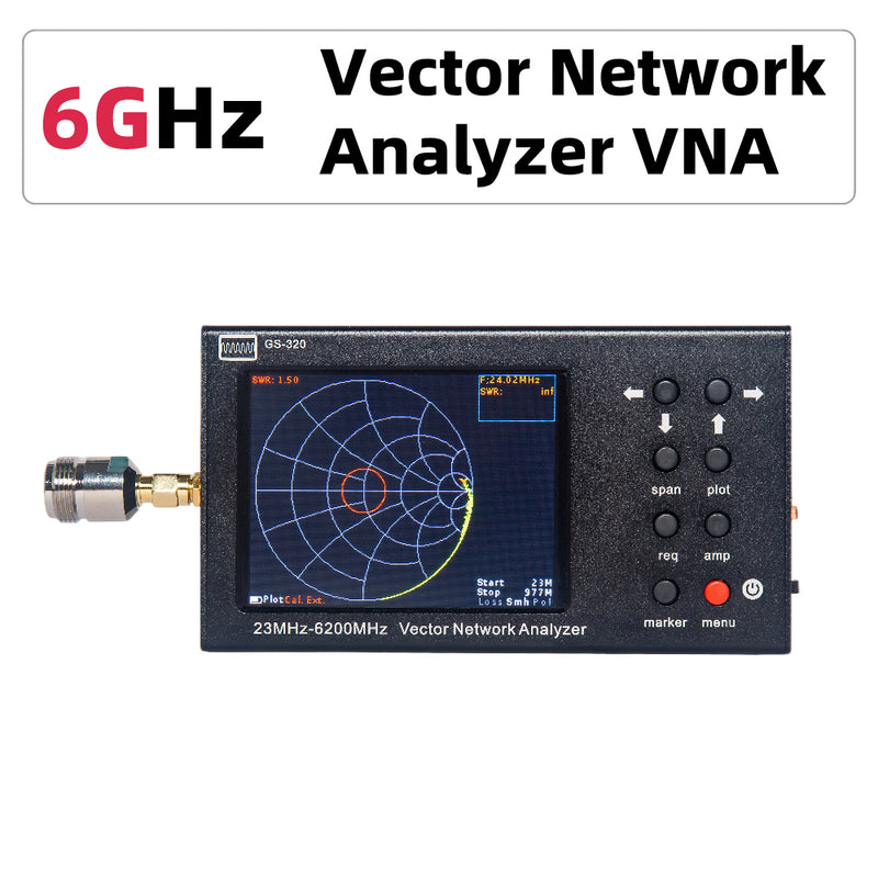 New 3.2 Inch LCD Display 6GHz NANOVNA Vector Handheld Network Analyzer Antenna Analyzer 23MHz-6200MHz