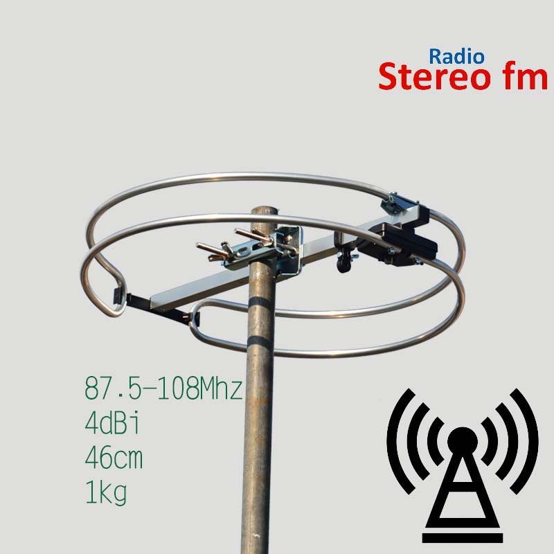 Omnidirectional High Gain Indoor Outdoor FM Antenna Stereo Radio Head Amplifier FM Broadcasting Special Enhancement