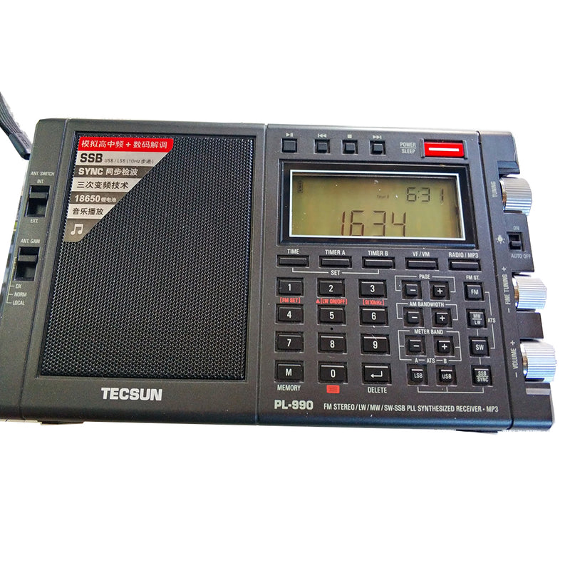 Tecsun PL-990 Full Band HF FM AM SW SSB Radio Receiver Music Player Bluetooth Speaker