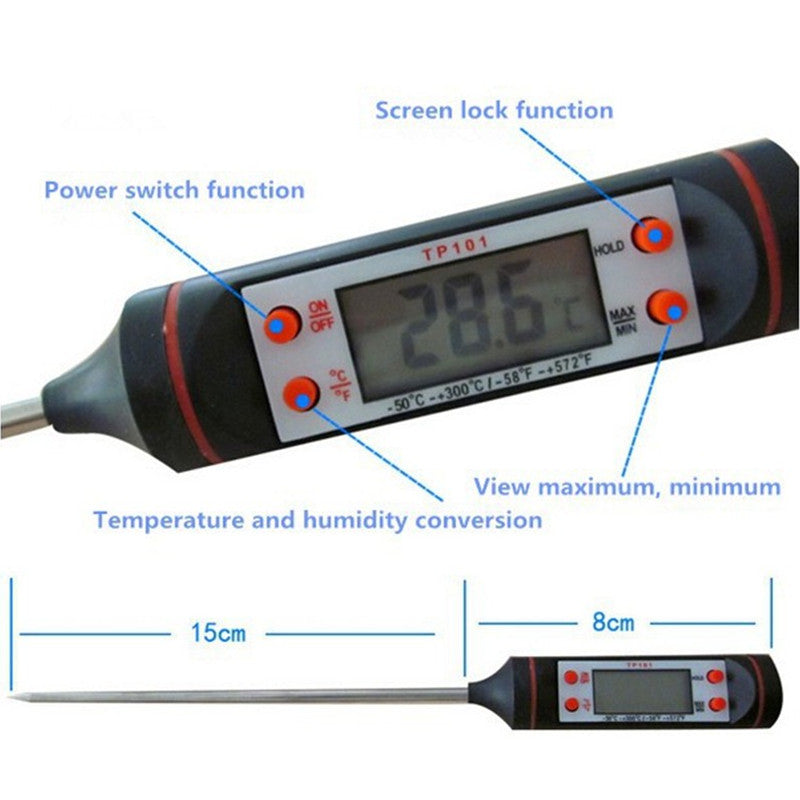Portable TP101 LED Digital Car Air Conditioning Thermometer Temperature Detector with Probe Sensor Temperature instrument - Cartoolshop