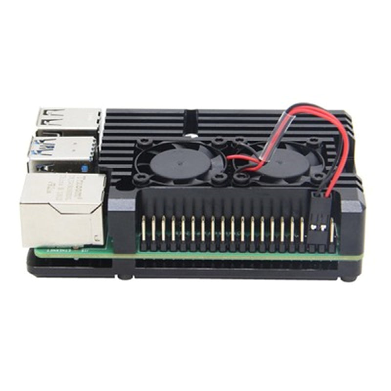 Aluminum Metal Case Box with Dual Fan Heat Sink for Raspberry Pi 4