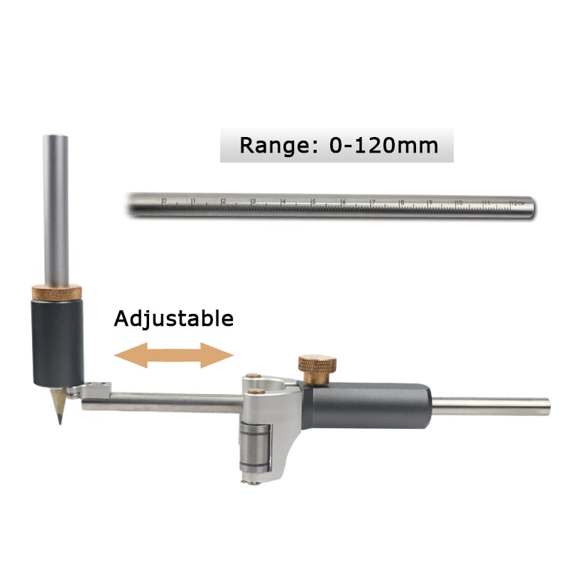 Straight and Arc Line Scribe Dual-purpose Scribe Parallel Line Drawing Marking Gauge Automatic Carpentry Scribing Tool