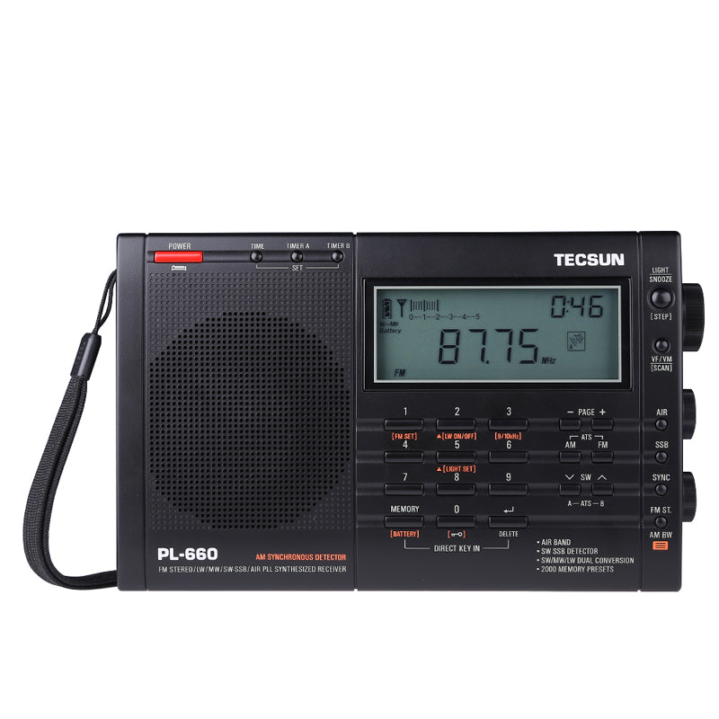 TECSUN PL-660 Radio PLL SSB VHF AIR Band Radio Receiver FM/MW/SW/LW Radio Multiband Dual Conversion TECSUN PL660 I3-001